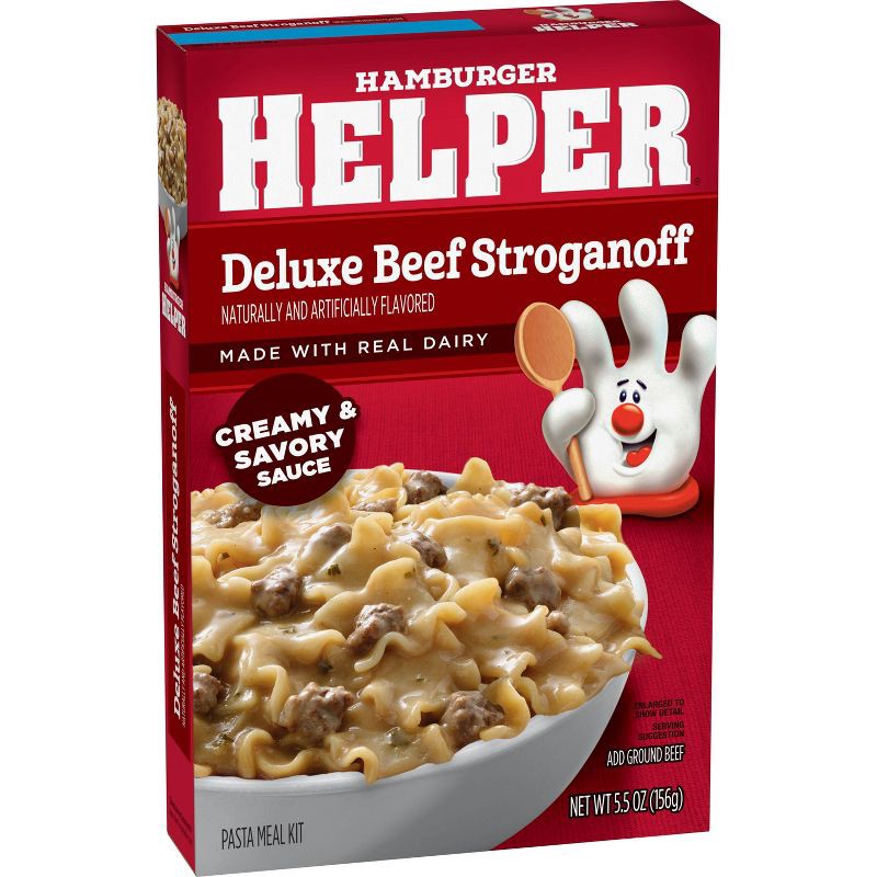 slide 1 of 6, Hamburger Helper Deluxe Beef Stroganoff Pasta Meal Kit - 5.5oz, 5.5 oz