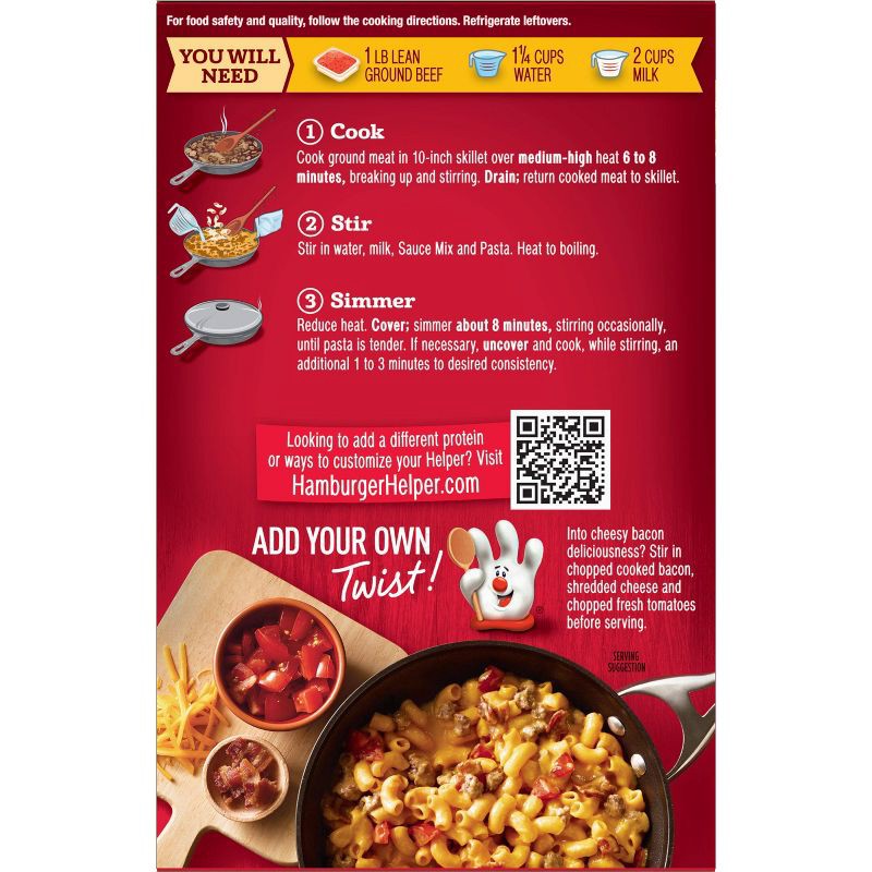 slide 2 of 6, Hamburger Helper Cheeseburger Macaroni Pasta Meal Kit - 6.6oz, 6.6 oz