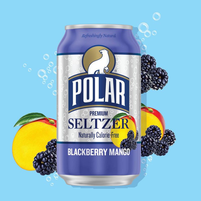 slide 2 of 6, Polar Beverages Polar Blackberry Mango Seltzer Water - 8pk/12 fl oz Cans, 8 ct; 12 fl oz