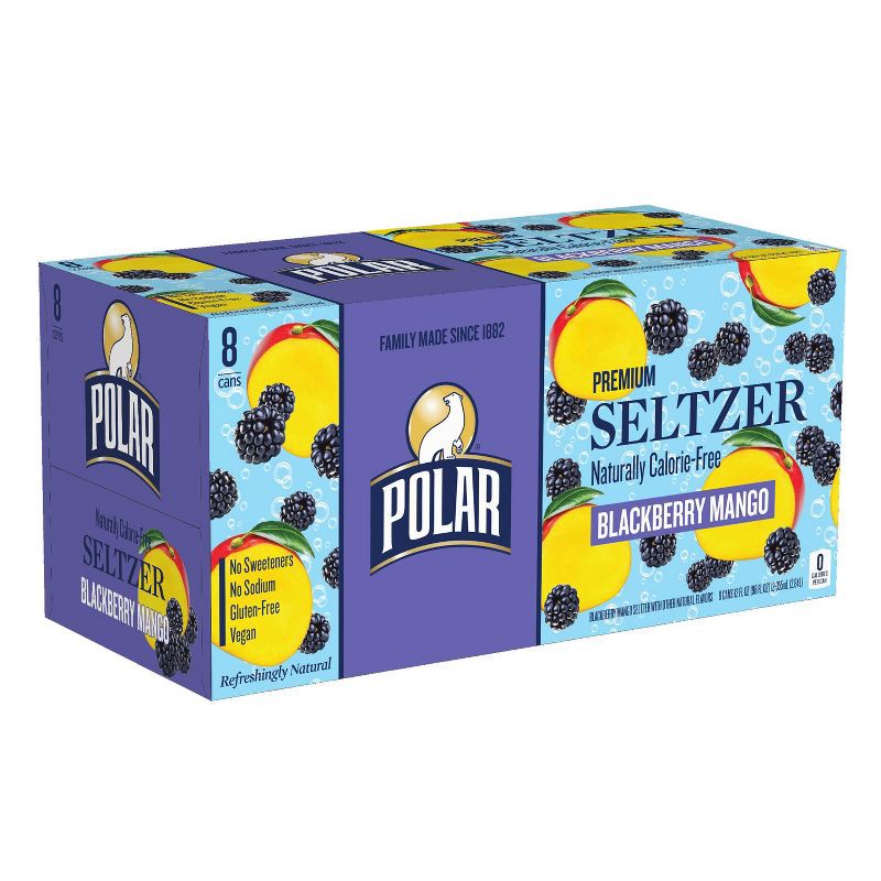 slide 5 of 6, Polar Beverages Polar Blackberry Mango Seltzer Water - 8pk/12 fl oz Cans, 8 ct; 12 fl oz
