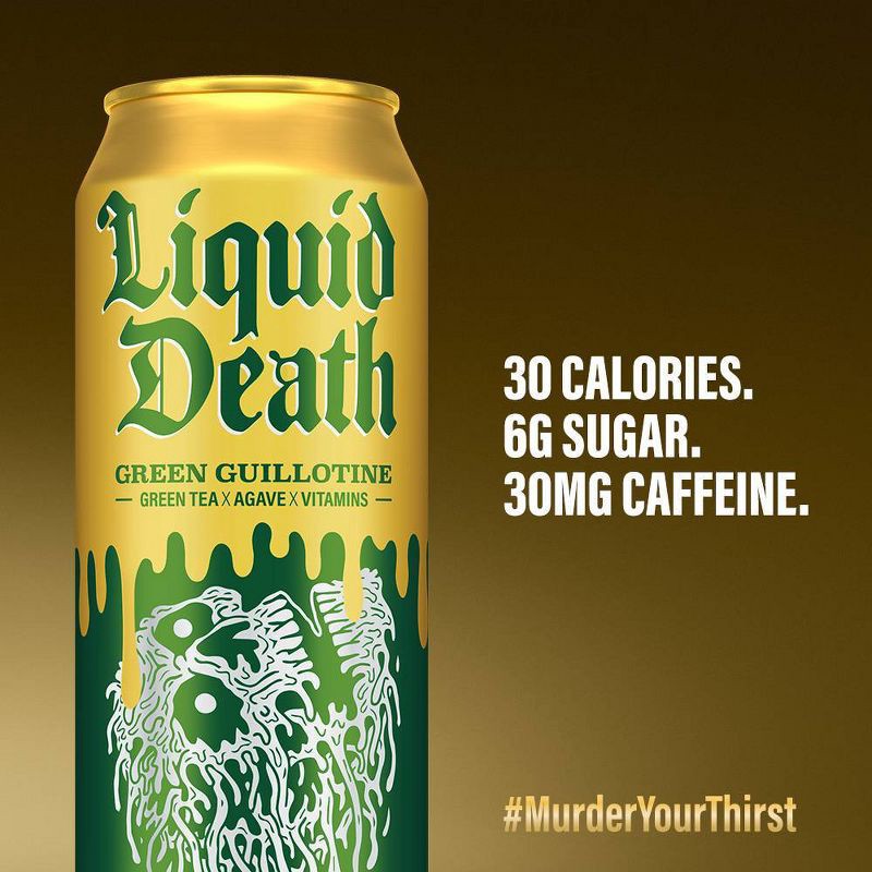 slide 3 of 3, Liquid Death Green Guillotine Tea - 19.2 fl oz Cans, 19.2 fl oz