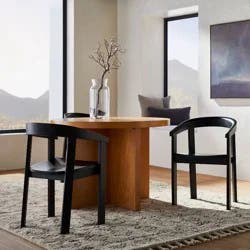 Threshold designed w/Studio McGee Terra Solid Wood Curved Back Dining Chair Black - Threshold™ designed with Studio McGee: No Assembly, Spot Clean, Arm Chair