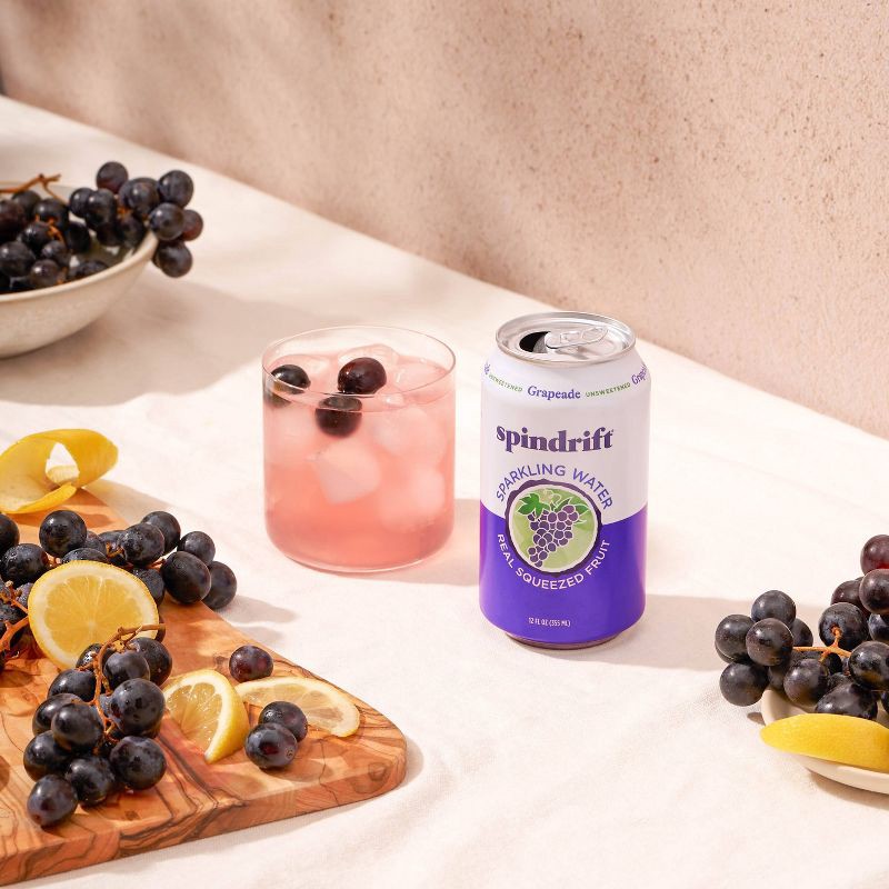 slide 5 of 6, Spindrift Grapeade Sparkling Water - 8pk/12 fl oz Cans, 8 ct; 12 fl oz