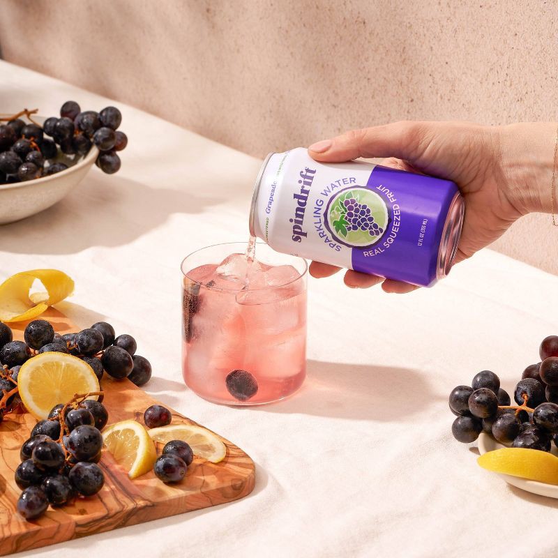 slide 6 of 6, Spindrift Grapeade Sparkling Water - 8pk/12 fl oz Cans, 8 ct; 12 fl oz