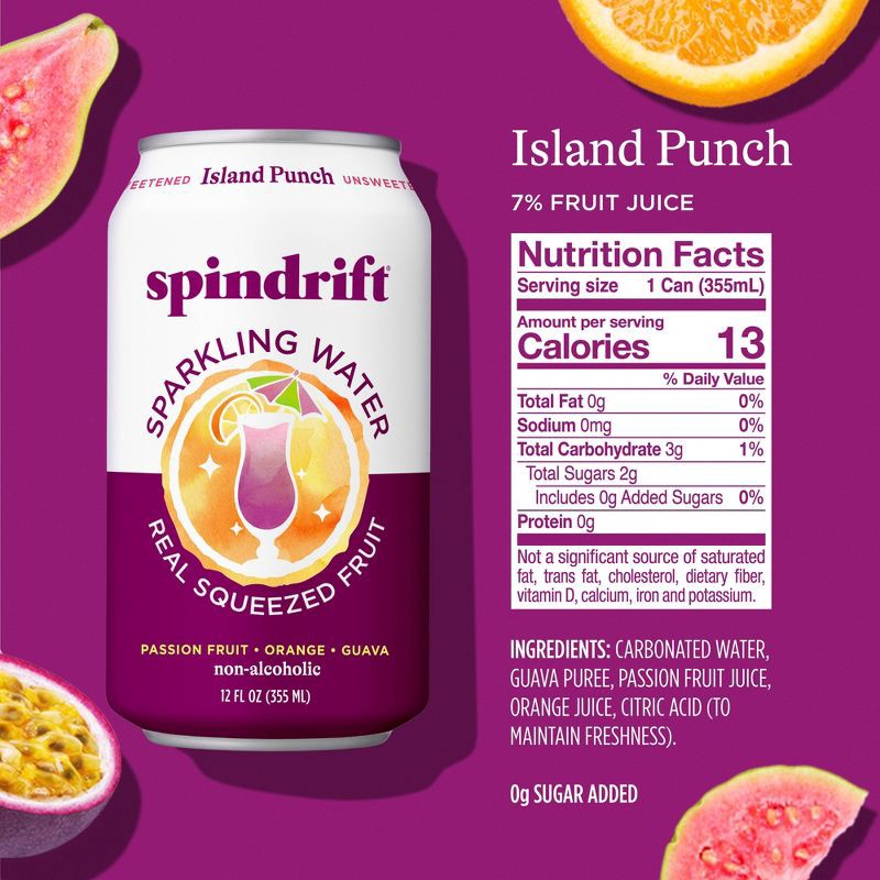 slide 2 of 6, Spindrift Island Punch Sparkling Water - 8pk/12 fl oz Cans, 8 ct; 12 fl oz