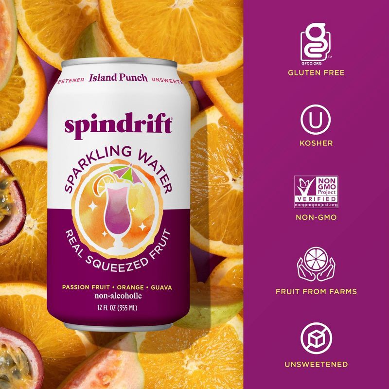 slide 3 of 6, Spindrift Island Punch Sparkling Water - 8pk/12 fl oz Cans, 8 ct; 12 fl oz