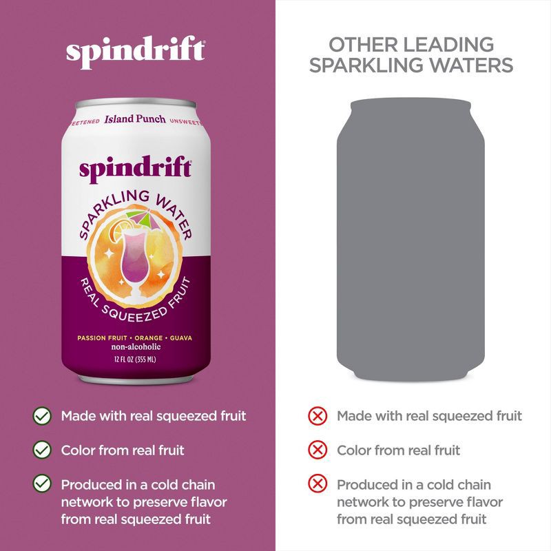 slide 4 of 6, Spindrift Island Punch Sparkling Water - 8pk/12 fl oz Cans, 8 ct; 12 fl oz