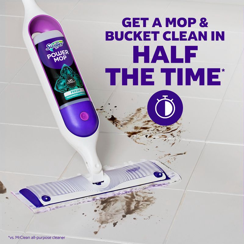 slide 4 of 10, Swiffer Unstopables Fresh PowerMop Floor Cleaner Refill - 2ct/50.7 fl oz, 2 ct, 50.7 fl oz