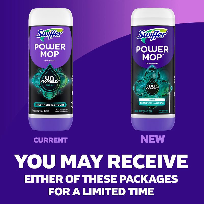 slide 8 of 10, Swiffer Unstopables Fresh PowerMop Floor Cleaner Refill - 2ct/50.7 fl oz, 2 ct, 50.7 fl oz