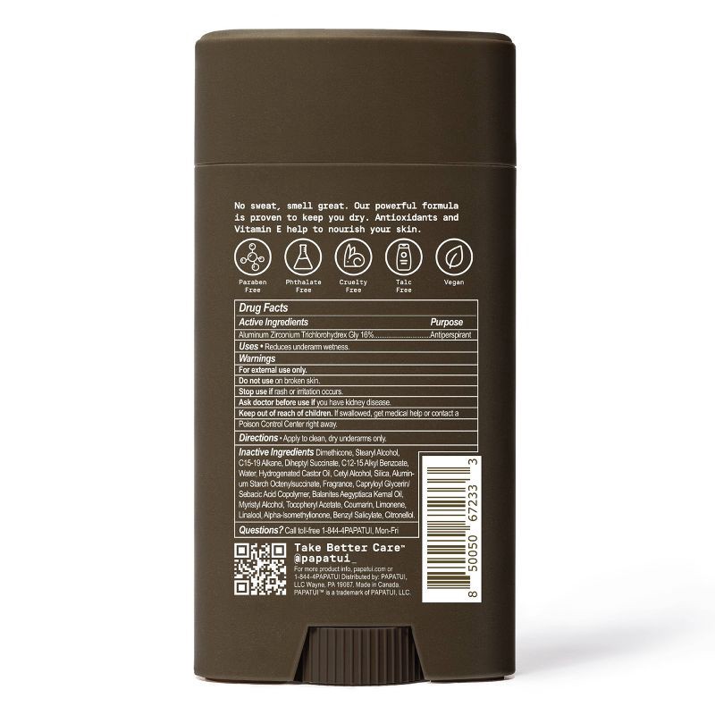 slide 10 of 10, Papatui Men's 48-Hour Protection Sweat & Odor Control Solid Antiperspirant Deodorant - Cedar Sport - 2.6oz, 2.6 oz