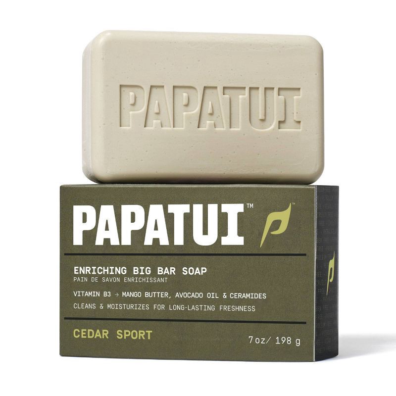 slide 2 of 10, Papatui Men's Exfoliating and Hydrating Sulfate-Free Avocado Oil and Ceramides Bar Soap - Cedar Sport - 7oz, 7 oz