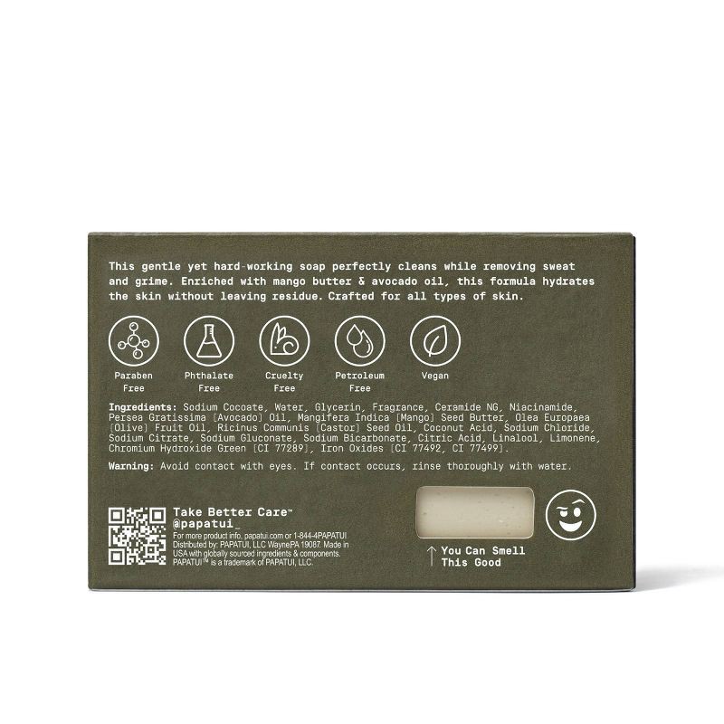 slide 10 of 10, Papatui Men's Exfoliating and Hydrating Sulfate-Free Avocado Oil and Ceramides Bar Soap - Cedar Sport - 7oz, 7 oz