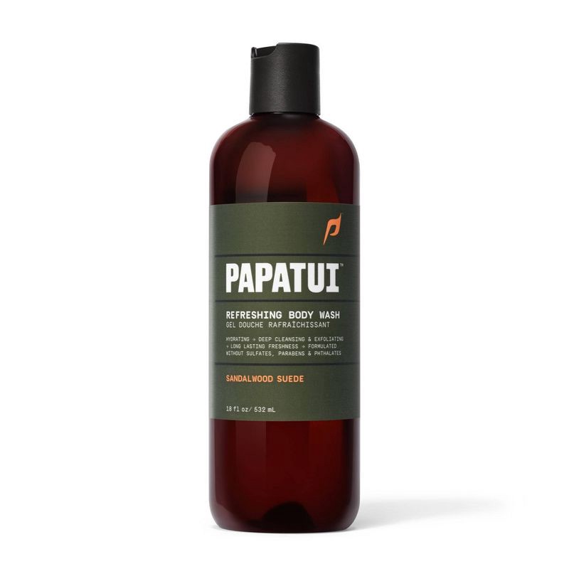 slide 2 of 9, Papatui Men's Sulfate-Free Exfoliating and Hydrating Body Wash - Sandalwood Suede - 18 fl oz, 18 fl oz