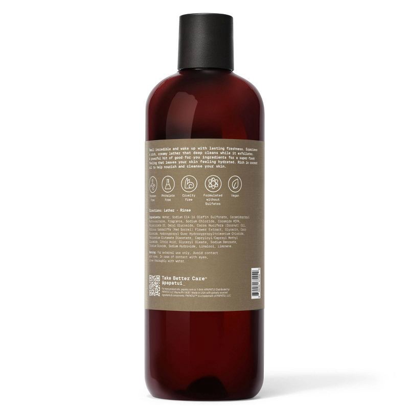 slide 9 of 9, Papatui Men's Sulfate-Free Exfoliating and Hydrating Body Wash - Sandalwood Suede - 18 fl oz, 18 fl oz