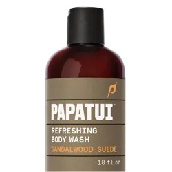 Papatui Men's Sulfate-Free Exfoliating and Hydrating Body Wash - Sandalwood Suede - 18 fl oz: Vegan, Moisturizing Cleanser