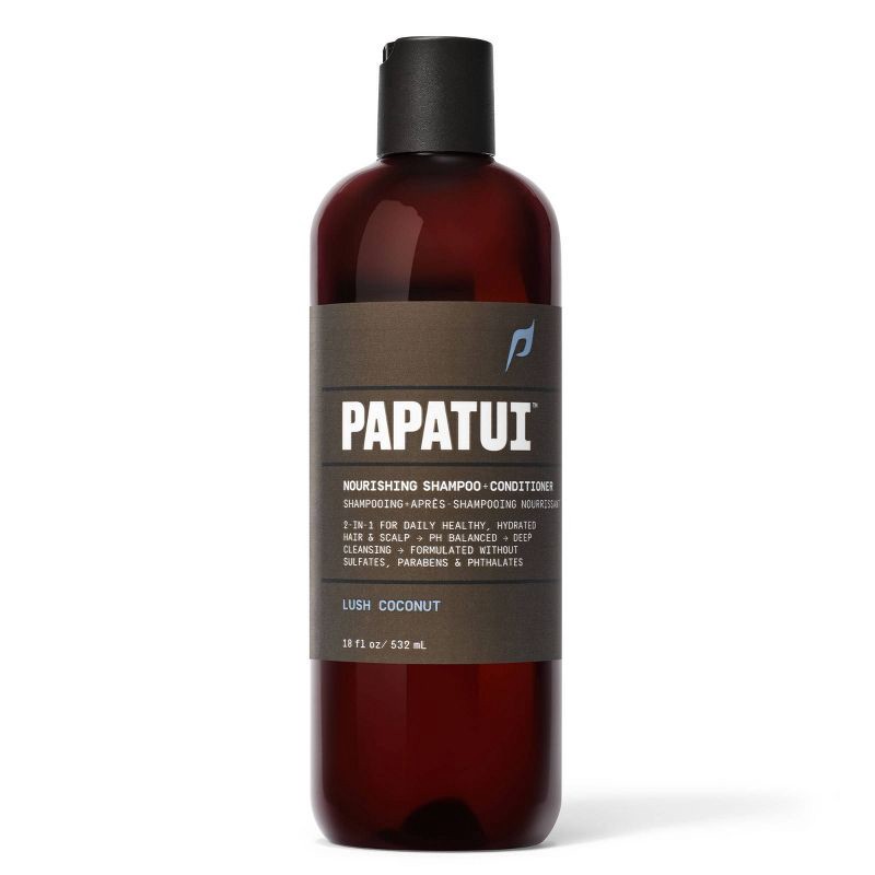slide 2 of 8, Papatui Men's Paraben-Free and Sulfate-Free Clean Hair and Scalp 2-in-1 Shampoo and Conditioner - Lush Coconut - 18 fl oz, 18 fl oz