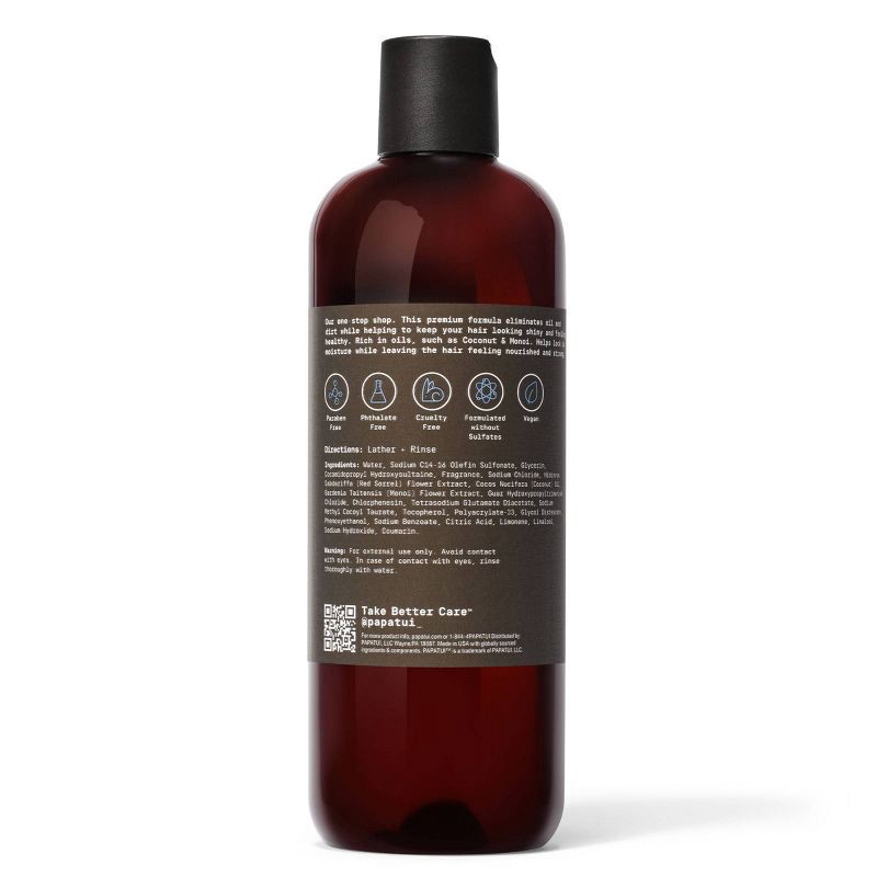 slide 8 of 8, Papatui Men's Paraben-Free and Sulfate-Free Clean Hair and Scalp 2-in-1 Shampoo and Conditioner - Lush Coconut - 18 fl oz, 18 fl oz