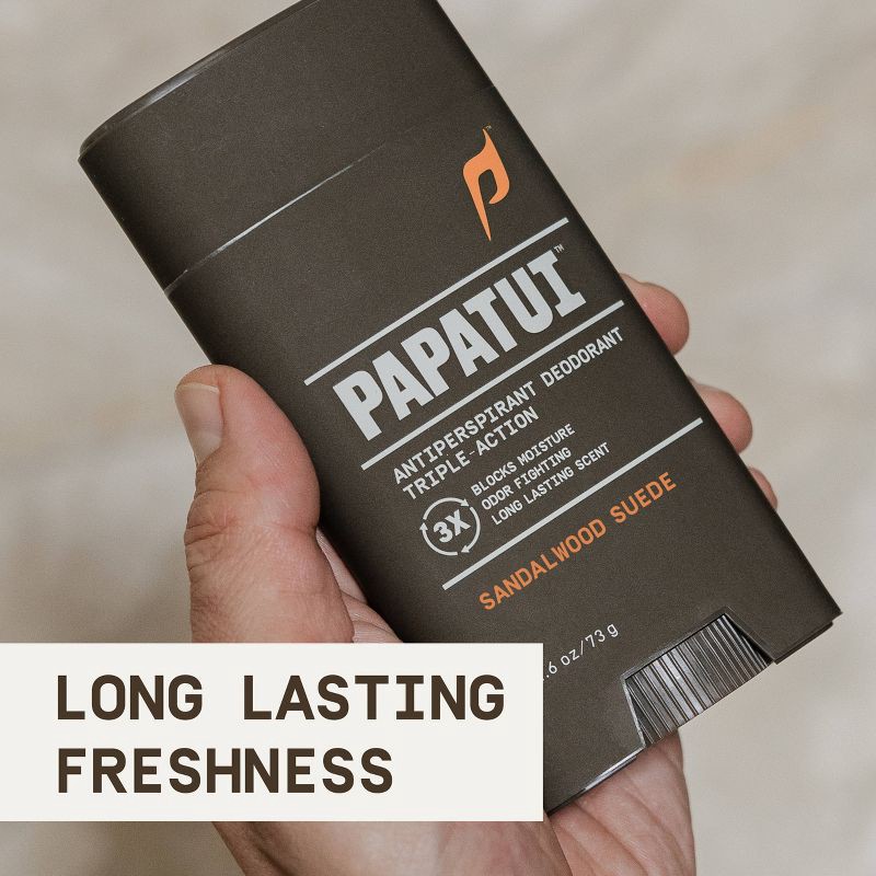 slide 4 of 10, Papatui Men's 48-Hour Protection Sweat and Odor Control Solid Antiperspirant Deodorant - Sandalwood Suede - 2.6oz, 2.6 oz