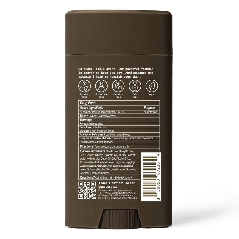 slide 10 of 10, Papatui Men's 48-Hour Protection Sweat and Odor Control Solid Antiperspirant Deodorant - Sandalwood Suede - 2.6oz, 2.6 oz