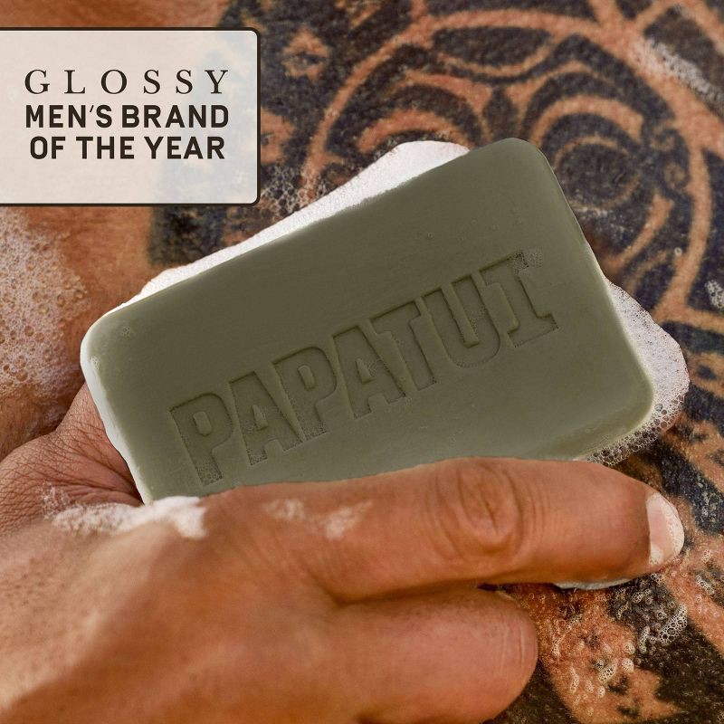 slide 4 of 10, Papatui Men's Sulfate-Free Exfoliating and Hydrating Mango Butter, Avocado Oil and Ceramides Bar Soap - Sandalwood Suede - 7oz, 7 oz