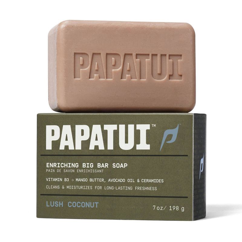 slide 2 of 10, Papatui -Men's Sulfate-Free Mango Butter, Avocado Oil and Ceramides Bar Soap - Lush Coconut - 7oz, 7 oz