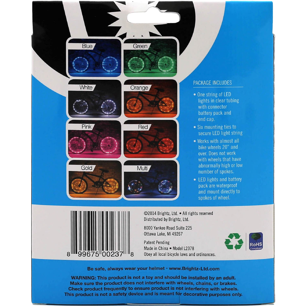 slide 4 of 4, Wheel Brightz Blue LED Bicycle Wheel Light, 1 ct