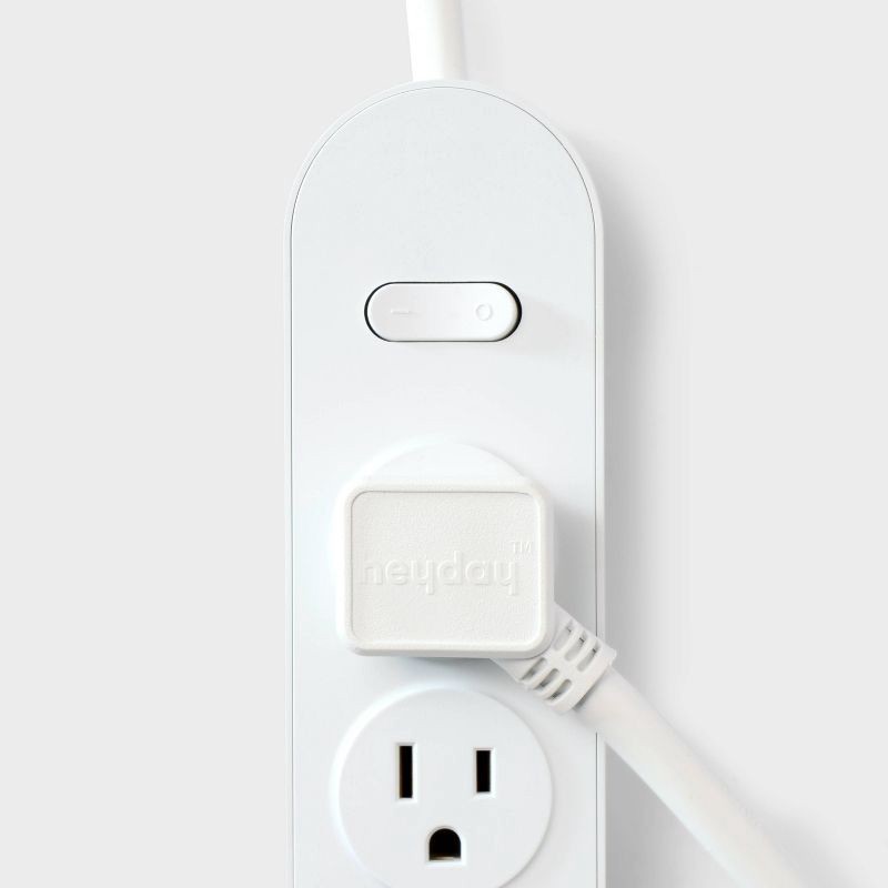 slide 3 of 3, 3' 5-Outlet Power Strip Extension Cord White - heyday™: Flat Indoor Extension Cord, 3ft, 15A, 14 AWG, Flat Plug, 3 ft