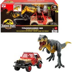 Mattel Jurassic World Tyrannosaurus Rex Off-Road Tracker Pack: Action Figure Playset, Ages 4+, 11 Pieces