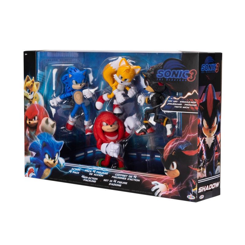 slide 3 of 10, Sonic the Hedgehog 3 5" Action Figure Set - 4pk: Superheroes & Comics, Animation, TV and Movies, Batteries Included (Target Exclusive), 4 ct