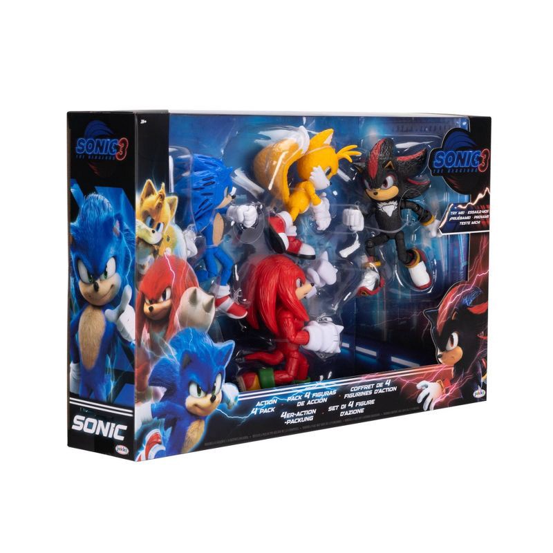 slide 2 of 10, Sonic the Hedgehog 3 5" Action Figure Set - 4pk: Superheroes & Comics, Animation, TV and Movies, Batteries Included (Target Exclusive), 4 ct