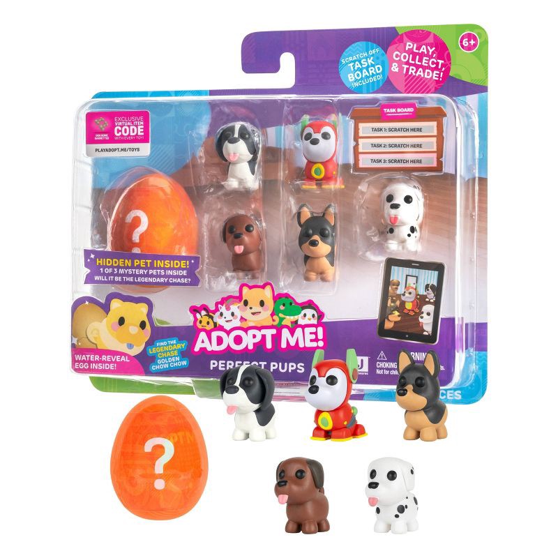 slide 2 of 17, Adopt Me Perfect Pups Mini Figure Set with Mystery Pet - 6pk, 6 ct