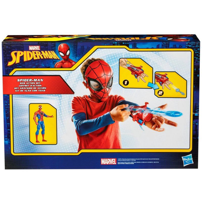 slide 4 of 5, Hasbro Spider-Man Web Action 6" Action Figure, Mask, and Web Slinger - 3pk, Halloween Costume, 3 ct
