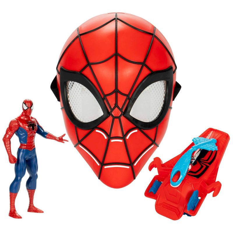 slide 1 of 5, Hasbro Spider-Man Web Action 6" Action Figure, Mask, and Web Slinger - 3pk, Halloween Costume, 3 ct