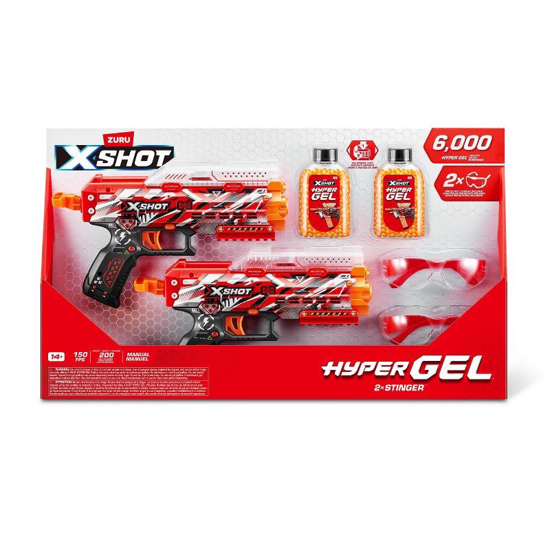 slide 2 of 7, XSHOT Hyper Gel Mini Toy Gel Blaster - 2PK (with 8 Darts) by ZURU, 2 ct