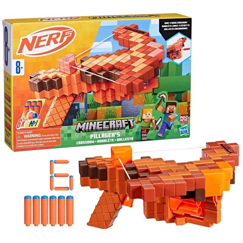 slide 3 of 9, NERF Minecraft Pillager's Crossbow Dart Blaster, 1 ct