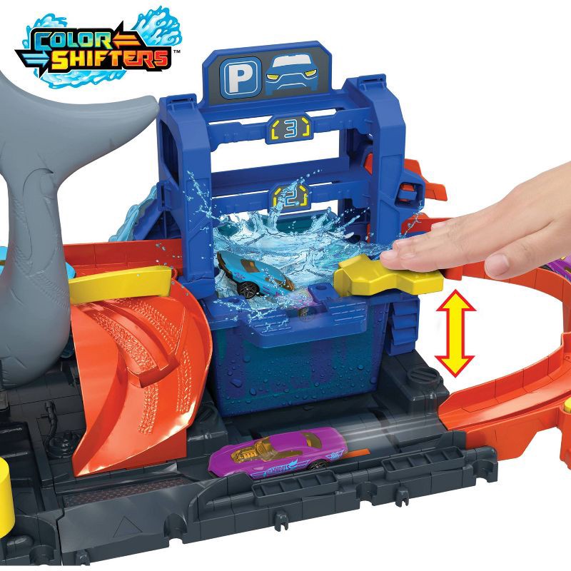 slide 8 of 9, Hot Wheels Ultra Shark Car Wash Playset: Plastic Toy Vehicle Set, 1:64 Scale, Includes Car, 55 Pieces, Ages 3+, 55 ct