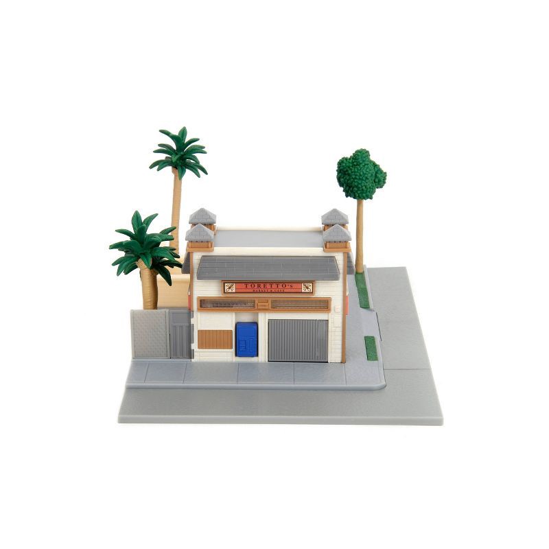 slide 10 of 14, Universal Fast and Furious Hollywood Rides Nanoscene - Toretto's Market & Cafe Vehicle Playset: Toy Vehicle Set with 2 Cars, Plastic, 1 ct