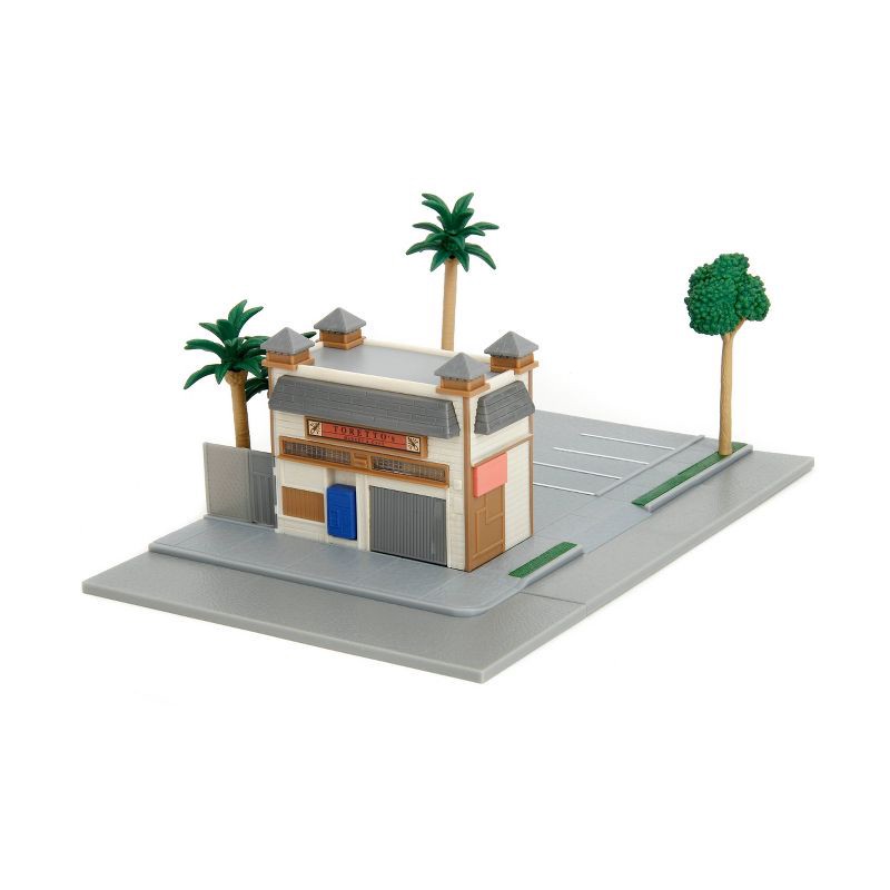 slide 3 of 14, Universal Fast and Furious Hollywood Rides Nanoscene - Toretto's Market & Cafe Vehicle Playset: Toy Vehicle Set with 2 Cars, Plastic, 1 ct