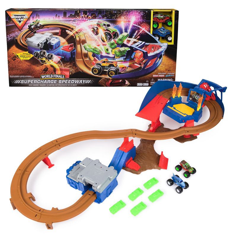 slide 1 of 10, Monster Jam Supercharge Speedway Playset, 1 ct