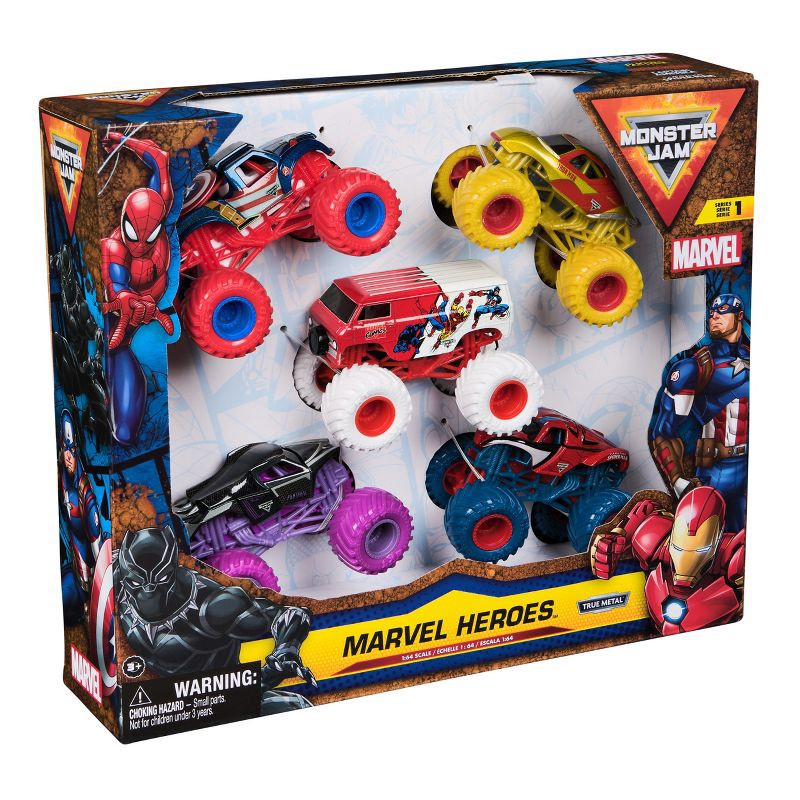slide 10 of 10, Monster Jam Marvel Heroes 5-Pack, 1 ct