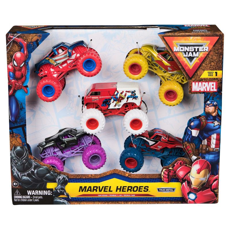 slide 1 of 10, Monster Jam Marvel Heroes 5-Pack, 1 ct