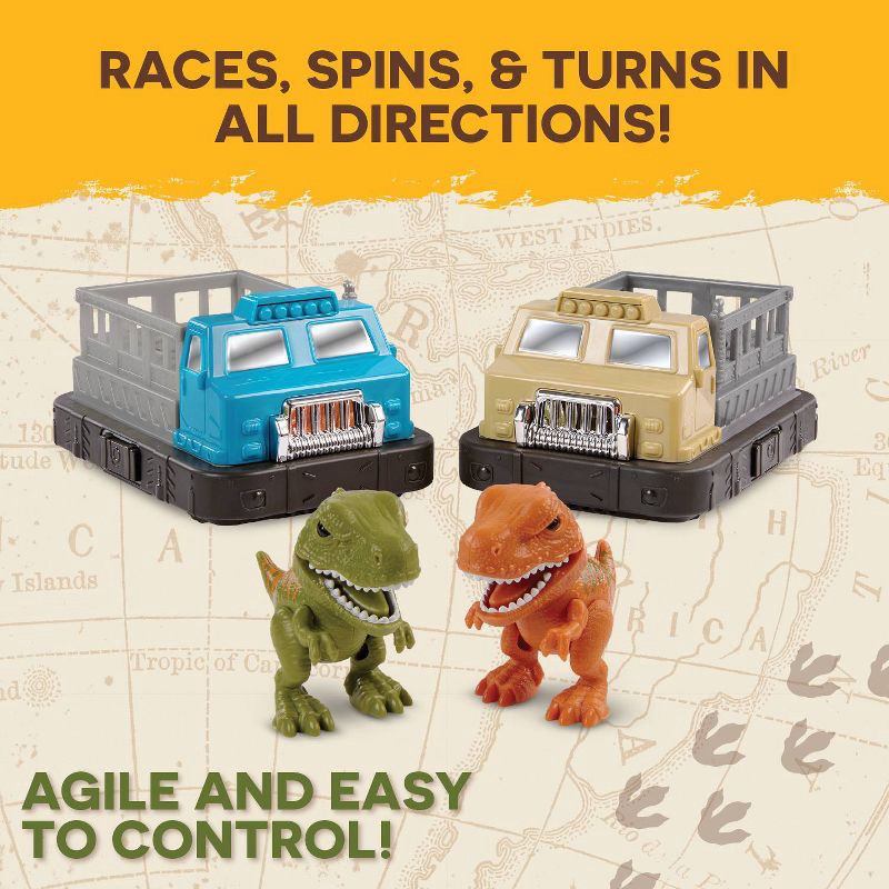 slide 8 of 10, TERRA by Battat Remote Control Bumper Cars Set - Dinosaur: Educational Motorized Toys for Kids, Infrared Play Vehicles, 1 ct