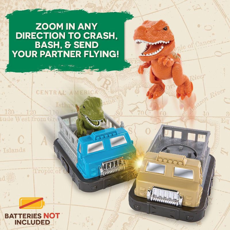 slide 9 of 10, TERRA by Battat Remote Control Bumper Cars Set - Dinosaur: Educational Motorized Toys for Kids, Infrared Play Vehicles, 1 ct