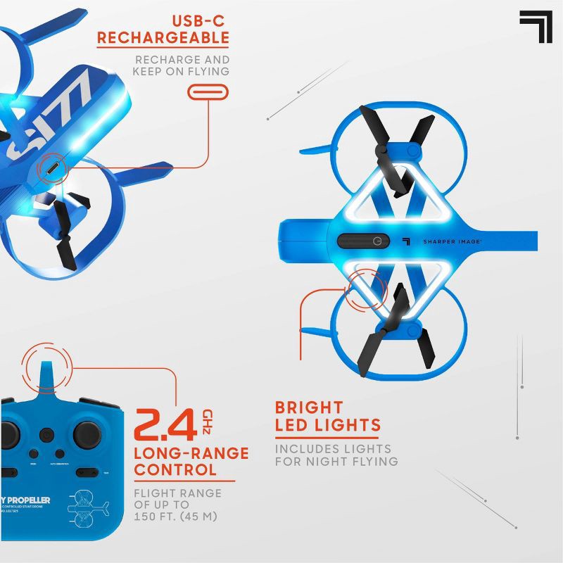 slide 4 of 7, Sharper Image Sky Propeller Remote Control Quad Copter Drone, 1 ct