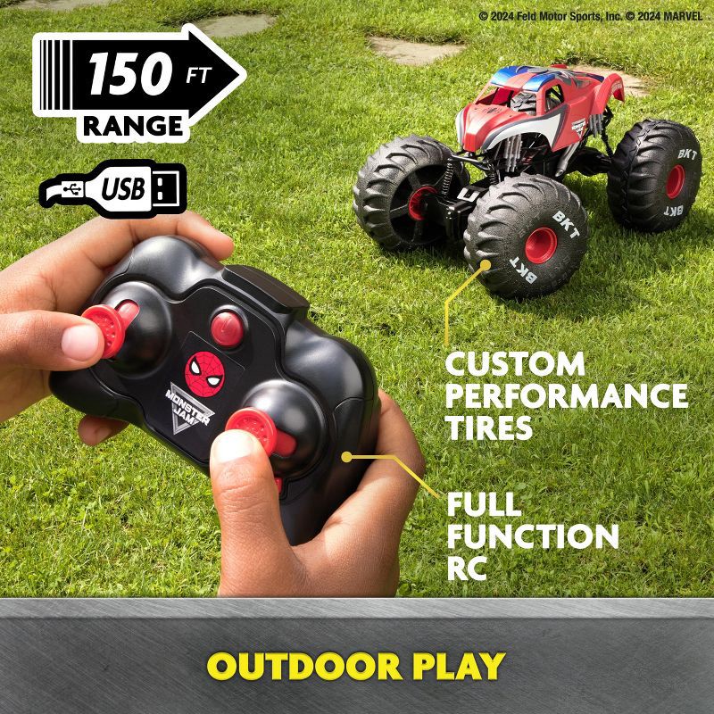 slide 4 of 9, Monster Jam Marvel Mega Spider-Man RC Monster Truck, 1 ct