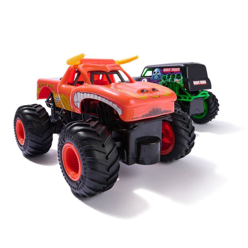 slide 3 of 9, Monster Jam Official Grave Digger vs El Toro Loco Racing Rivals Remote Control Monster Trucks - 1:24 scale - 2 pk, 2 ct