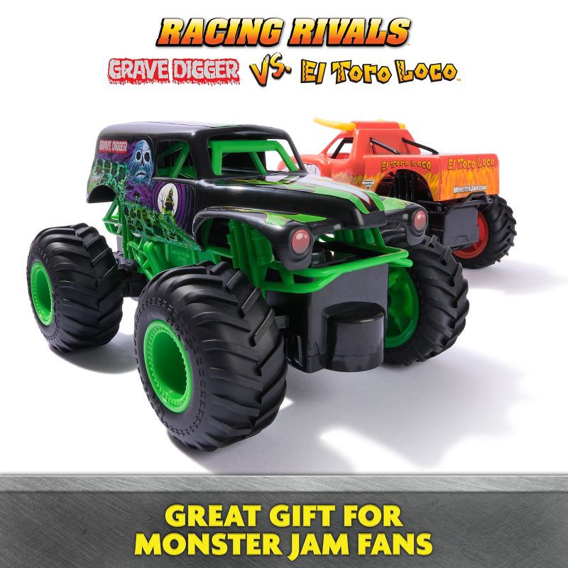 slide 6 of 9, Monster Jam Official Grave Digger vs El Toro Loco Racing Rivals Remote Control Monster Trucks - 1:24 scale - 2 pk, 2 ct