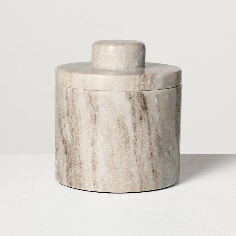 slide 1 of 3, Hearth & Hand with Magnolia Marble Butter Keeper Warm Gray - Hearth & Hand™ with Magnolia, 1 ct