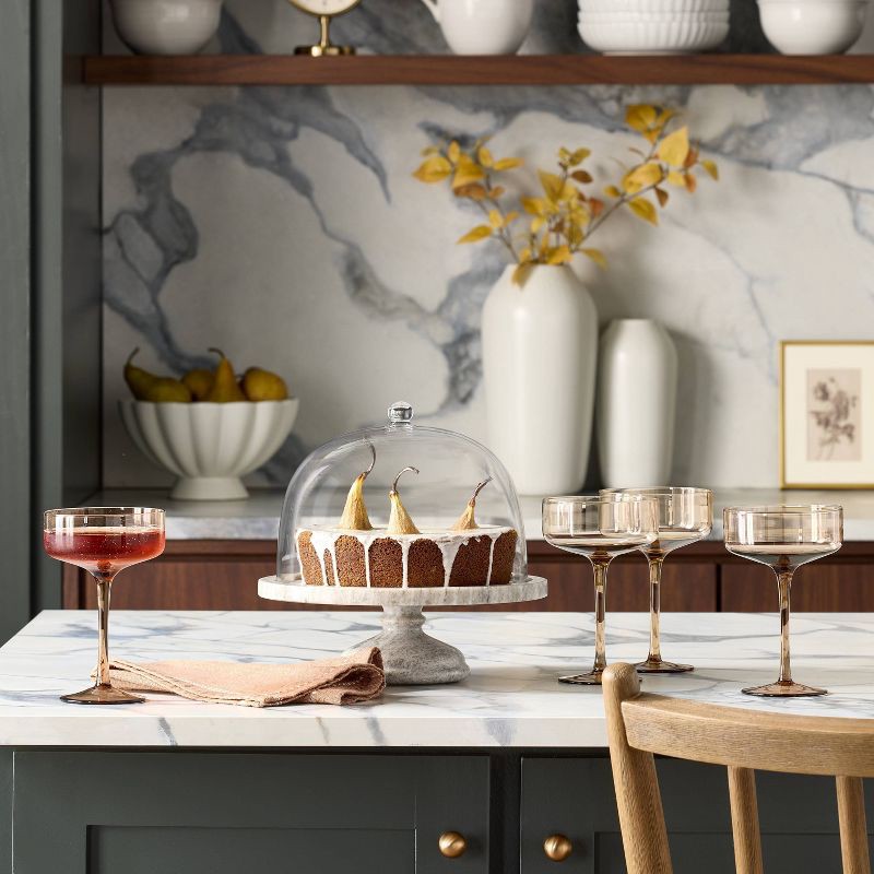 slide 2 of 3, Hearth & Hand with Magnolia 9.8oz Tinted Glass Coupe Drinkware Light Brown - Hearth & Hand™ with Magnolia: Farmhouse Cocktail Glassware, 9.8 oz