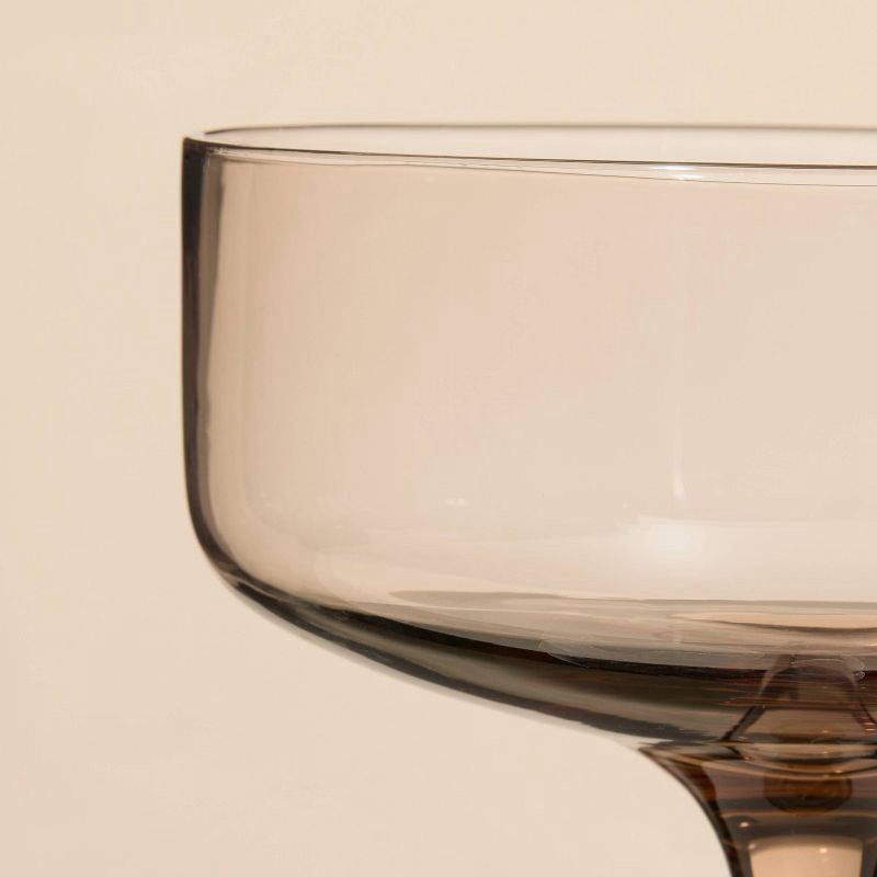 slide 3 of 3, Hearth & Hand with Magnolia 9.8oz Tinted Glass Coupe Drinkware Light Brown - Hearth & Hand™ with Magnolia: Farmhouse Cocktail Glassware, 9.8 oz